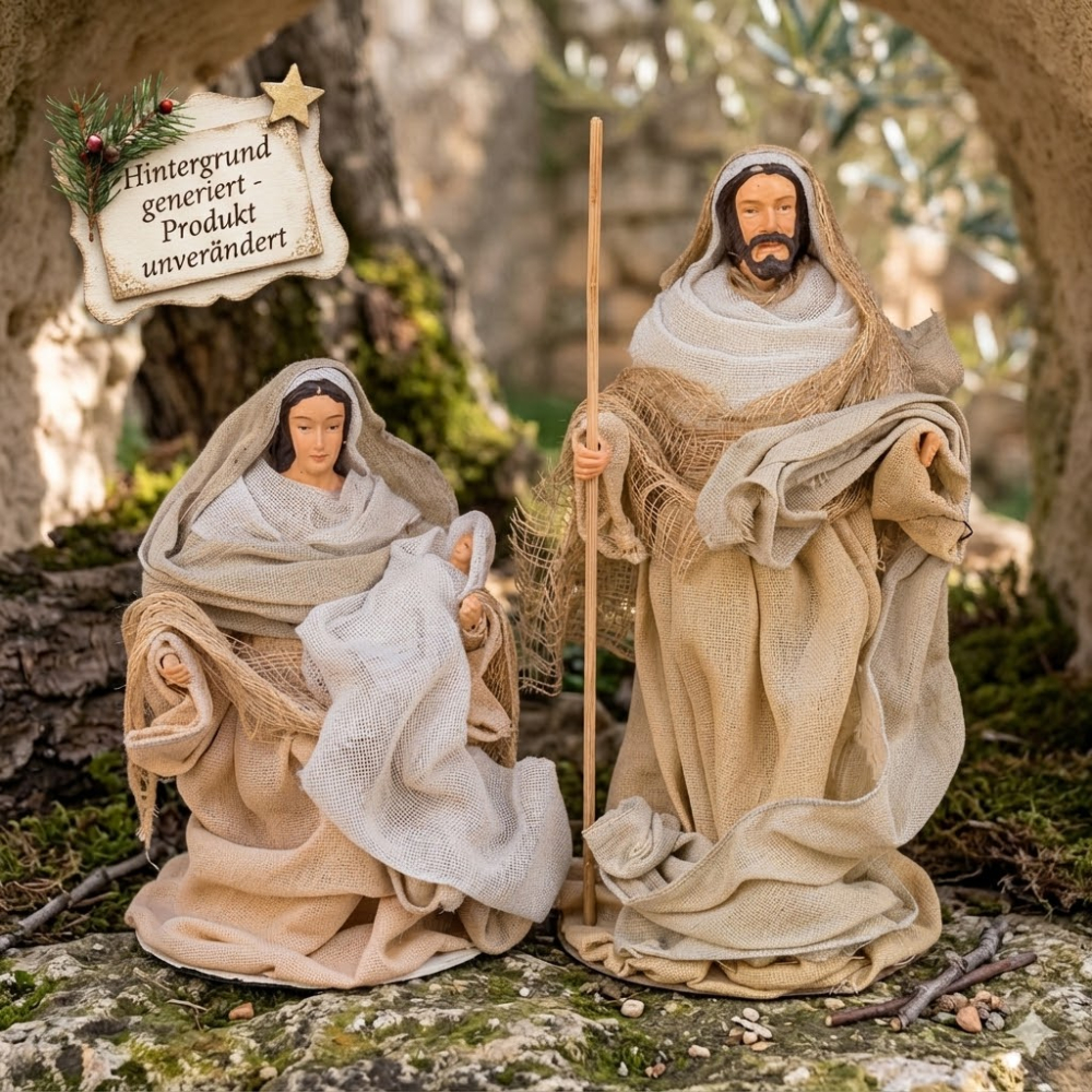 Wundervolle Ankleidefiguren Heilige Familie 2-tlg., ca. 21 cm, CR 38120